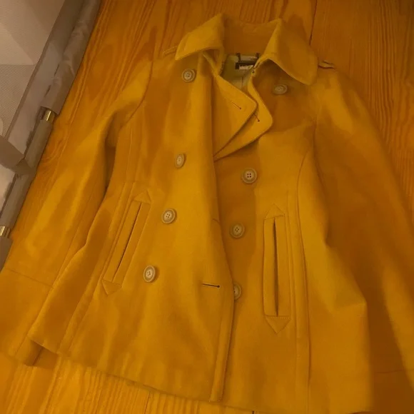 J. Crew Yellow Peacoat Classic Wool Blend - Picture 2 of 4